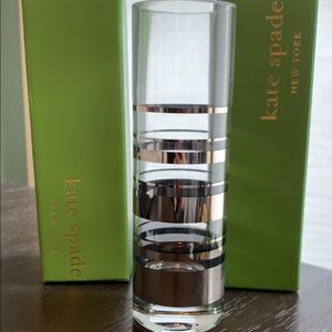 2 Kate spade 6.5 inch Hampton Bud Vase, platinum